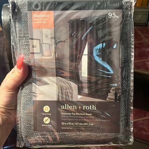 Allen Roth dark grey black out curtain set of two panels